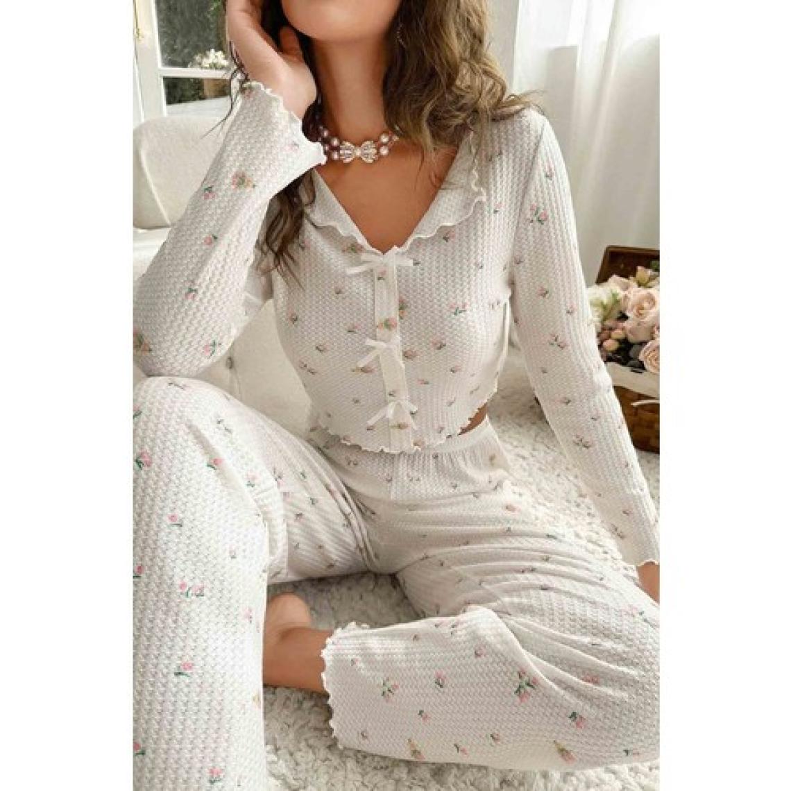 Merry See Özel Örme Kumaş Baskılı Uzun Kollu Pijama Takımı