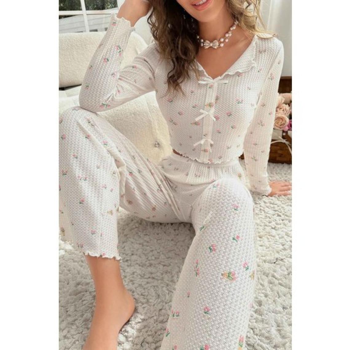 Merry See Özel Örme Kumaş Baskılı Uzun Kollu Pijama Takımı