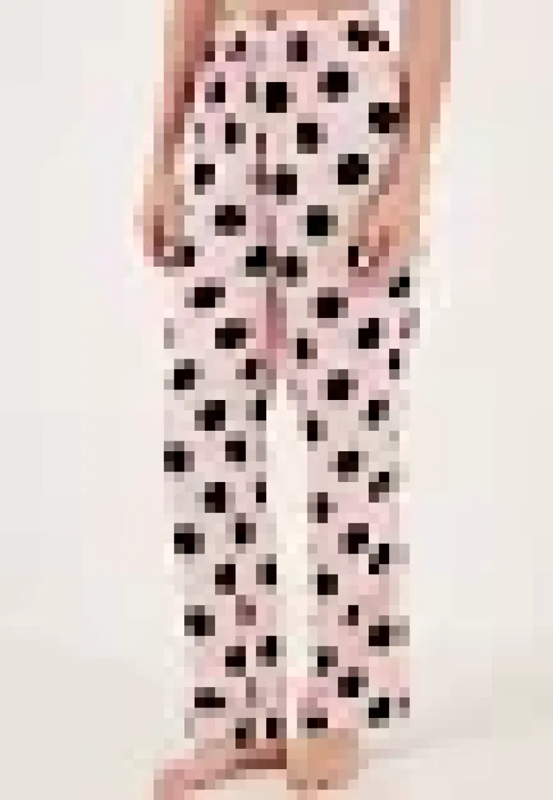 Lela Rahat Kesim Bol Paça Mono Yaka Kısa Kollu Pijama Takımı Bayan Pijama Takımı 6110290