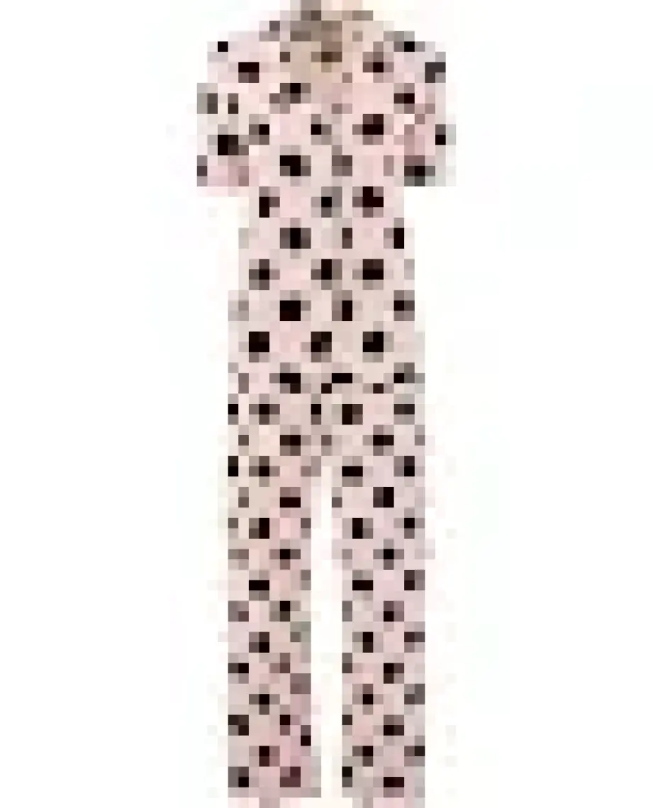 Lela Rahat Kesim Bol Paça Mono Yaka Kısa Kollu Pijama Takımı Bayan Pijama Takımı 6110290