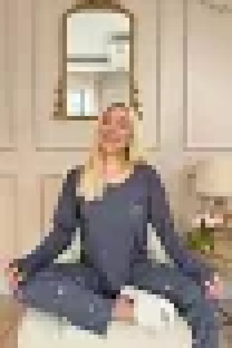 Pijama Evi Antrasit Ay Yıldız Desenli Bambu Uzun Kol Kadın Pijama Takımı