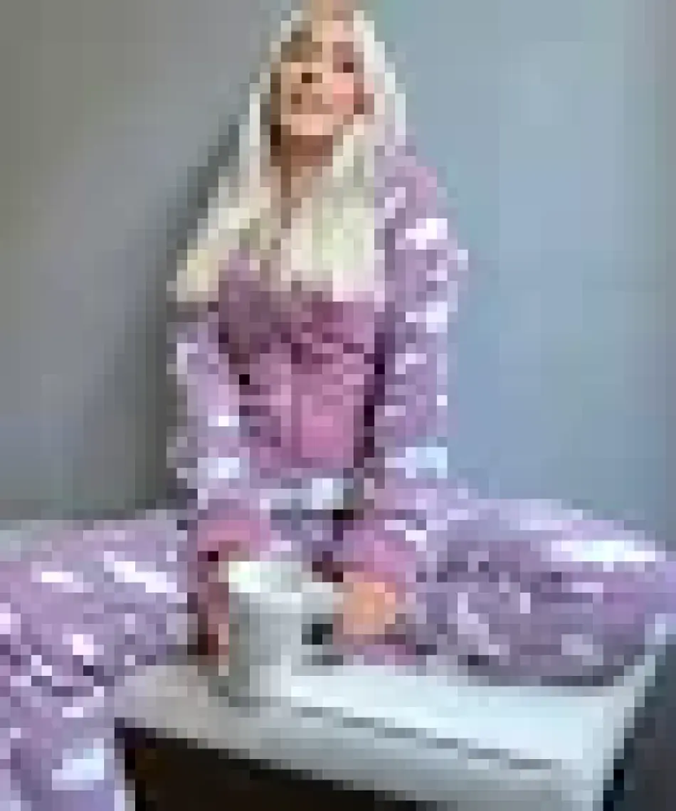 Pijama Evi Mor Bulut Desenli Kadın Polar Peluş Tulum Pijama Takımı