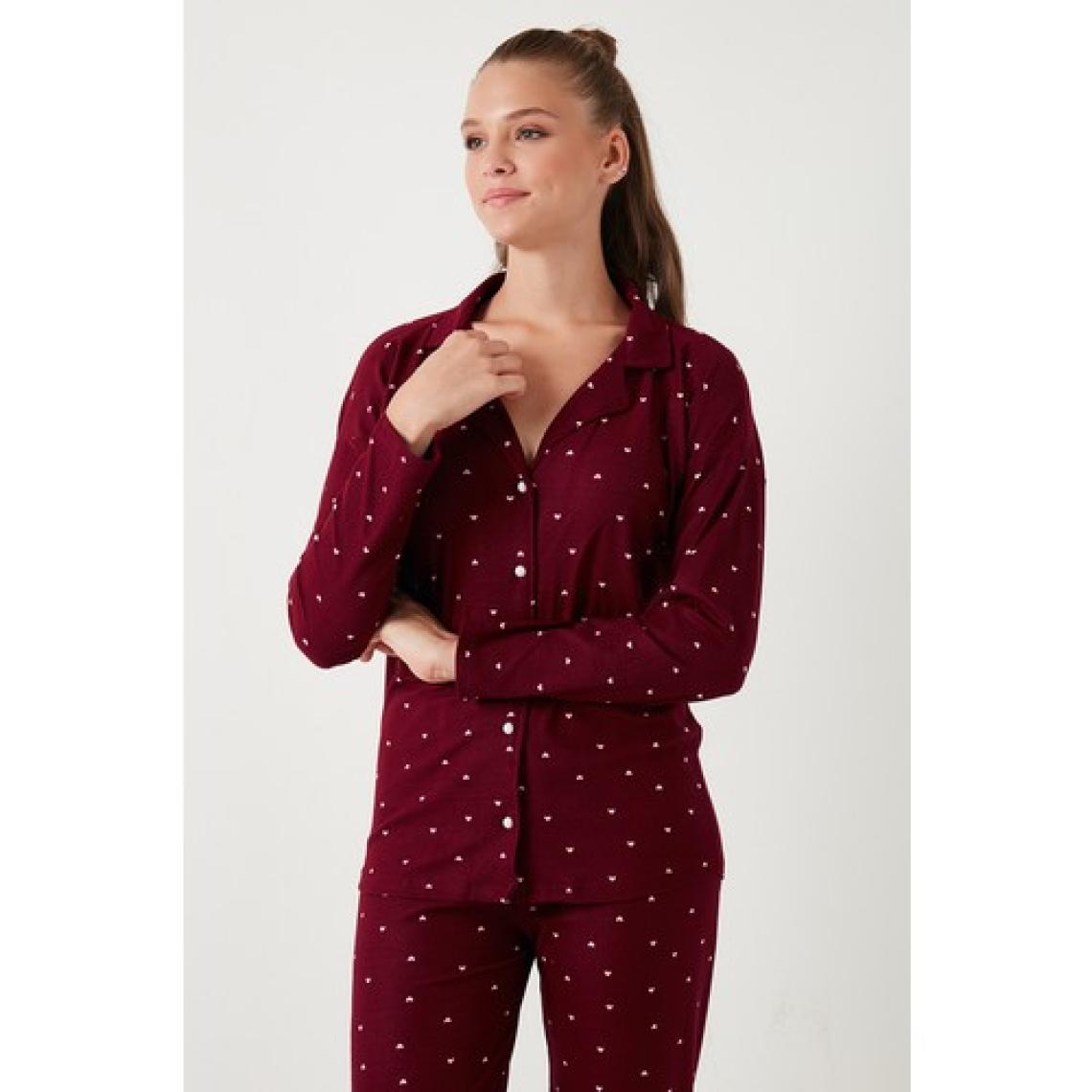Lela Streç Standart Fit Düğmeli Pijama Takımı Bayan Pijama Takımı 60956601