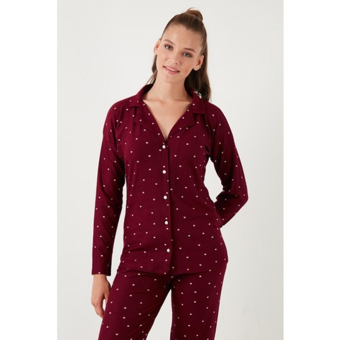 Lela Streç Standart Fit Düğmeli Pijama Takımı Bayan Pijama Takımı 60956601