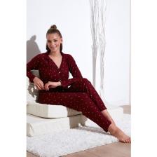 Lela Streç Standart Fit Düğmeli Pijama Takımı Bayan Pijama Takımı 60956601