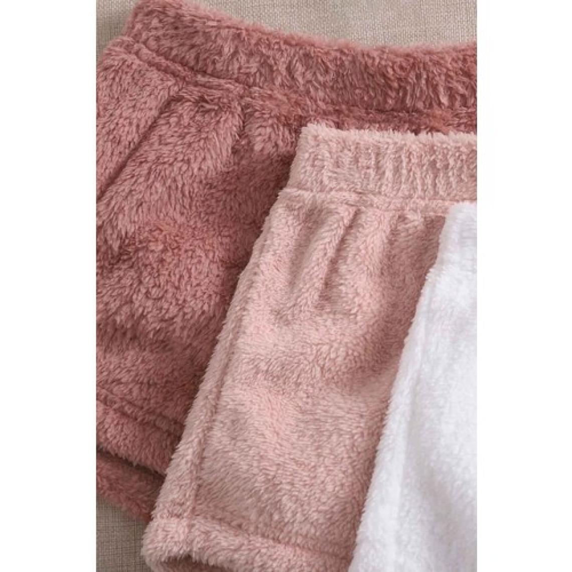 Merry See Tek Renk 1 Takım Kolsuz Askılı Peluş Polar Alt Üst Şortlu Pijama Takımı