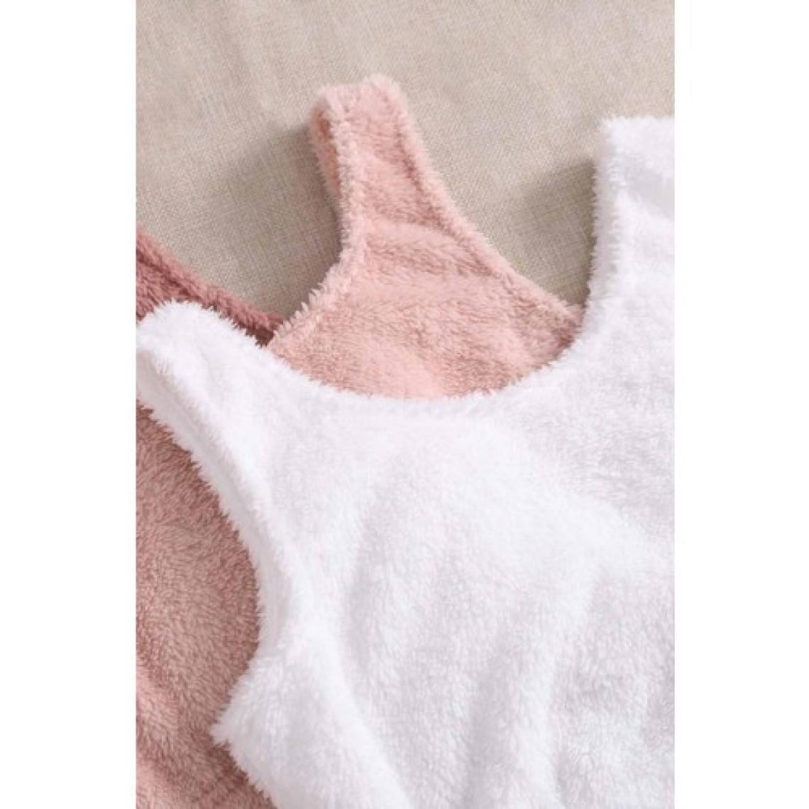 Merry See Tek Renk 1 Takım Kolsuz Askılı Peluş Polar Alt Üst Şortlu Pijama Takımı