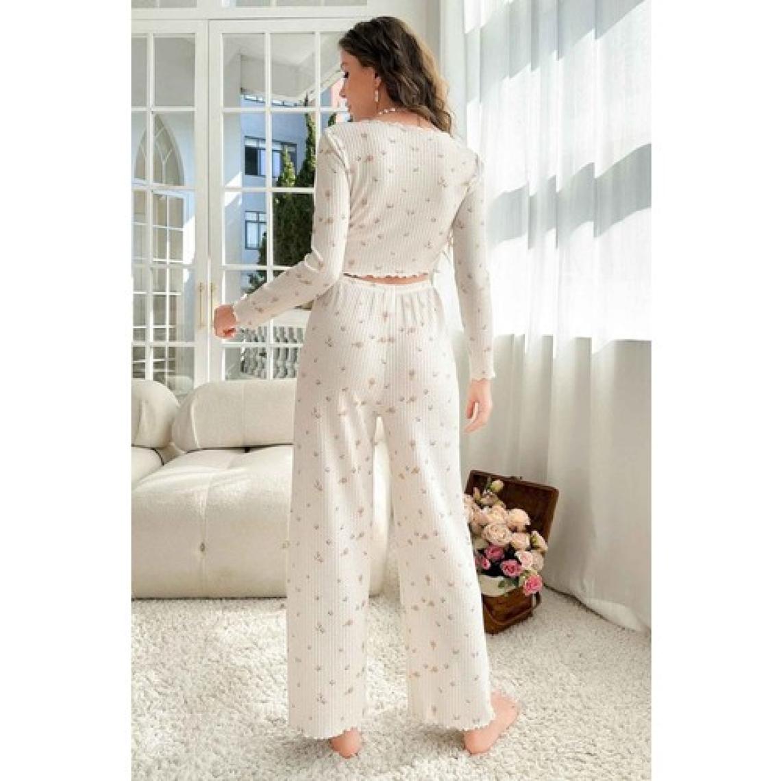 Merry See Özel Örme Kumaş Baskılı Uzun Kollu Pijama Takımı