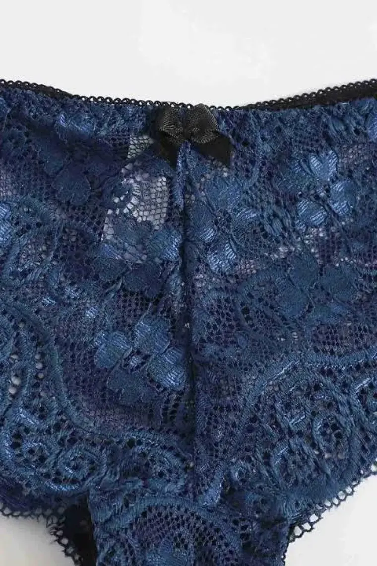 Merry See Dantel Sütyen Külot Saten Pijama Alt 3 Lü Takım