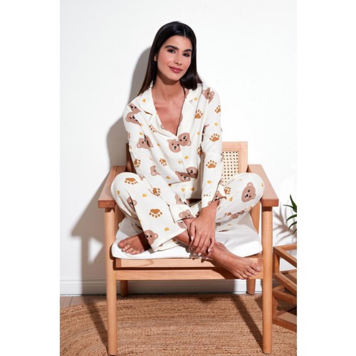 Lela Reguar Fit Yumuşak Dokulu Pijama Takımı Bayan Pijama Takımı 611PT288Y
