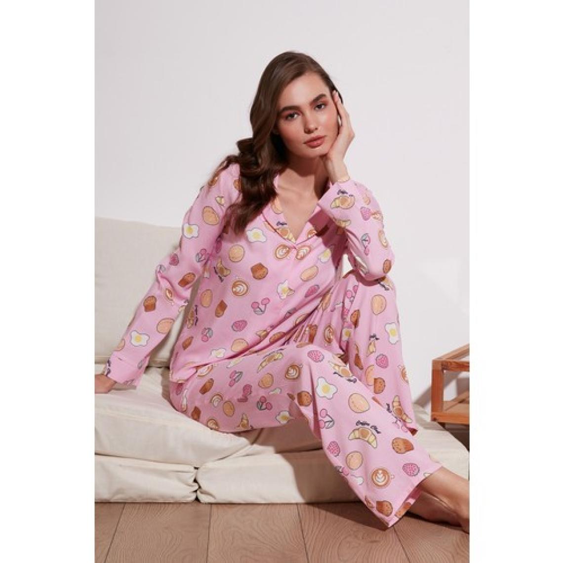 Lela Reguar Fit Yumuşak Dokulu Pijama Takımı Bayan Pijama Takımı 611PT288Y