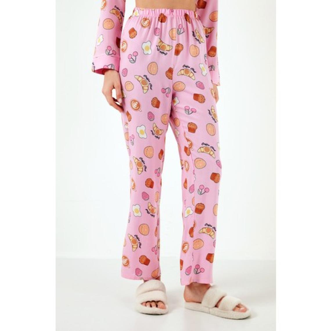 Lela Reguar Fit Yumuşak Dokulu Pijama Takımı Bayan Pijama Takımı 611PT288Y