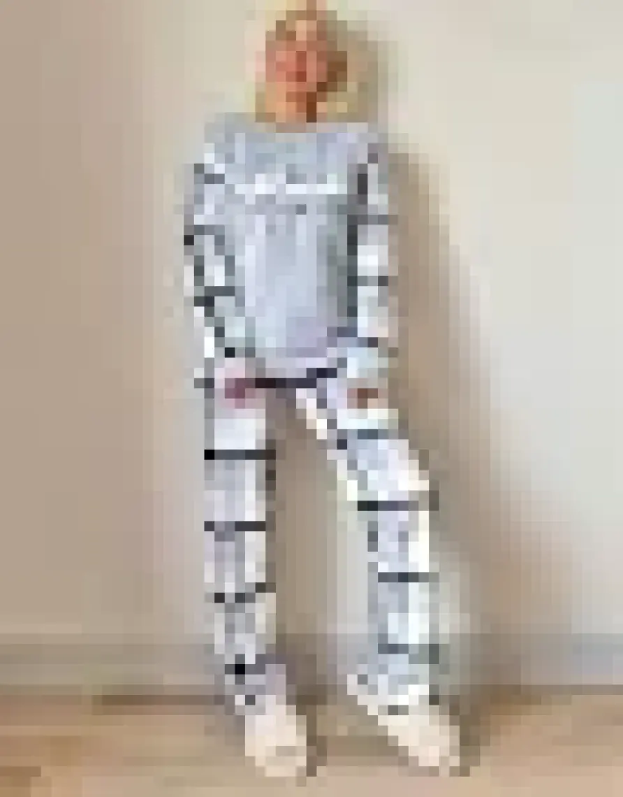 Pijama Evi Deep Chic Desenli Kadın Peluş Pijama Takımı