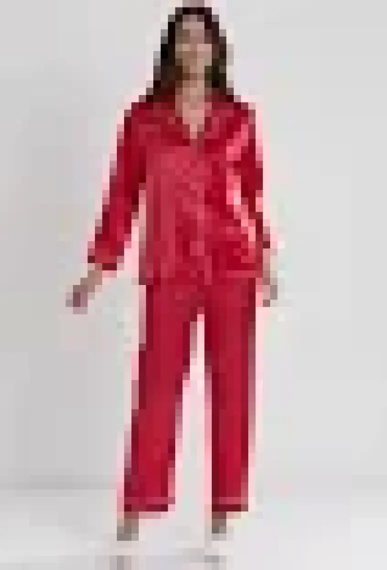 Pierre Cardin 1200 Kadın Saten Pijama Takımı-Lacivert
