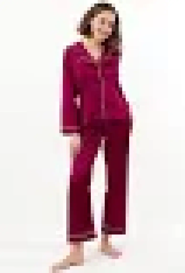 Pierre Cardin 1200 Kadın Saten Pijama Takımı-Lacivert