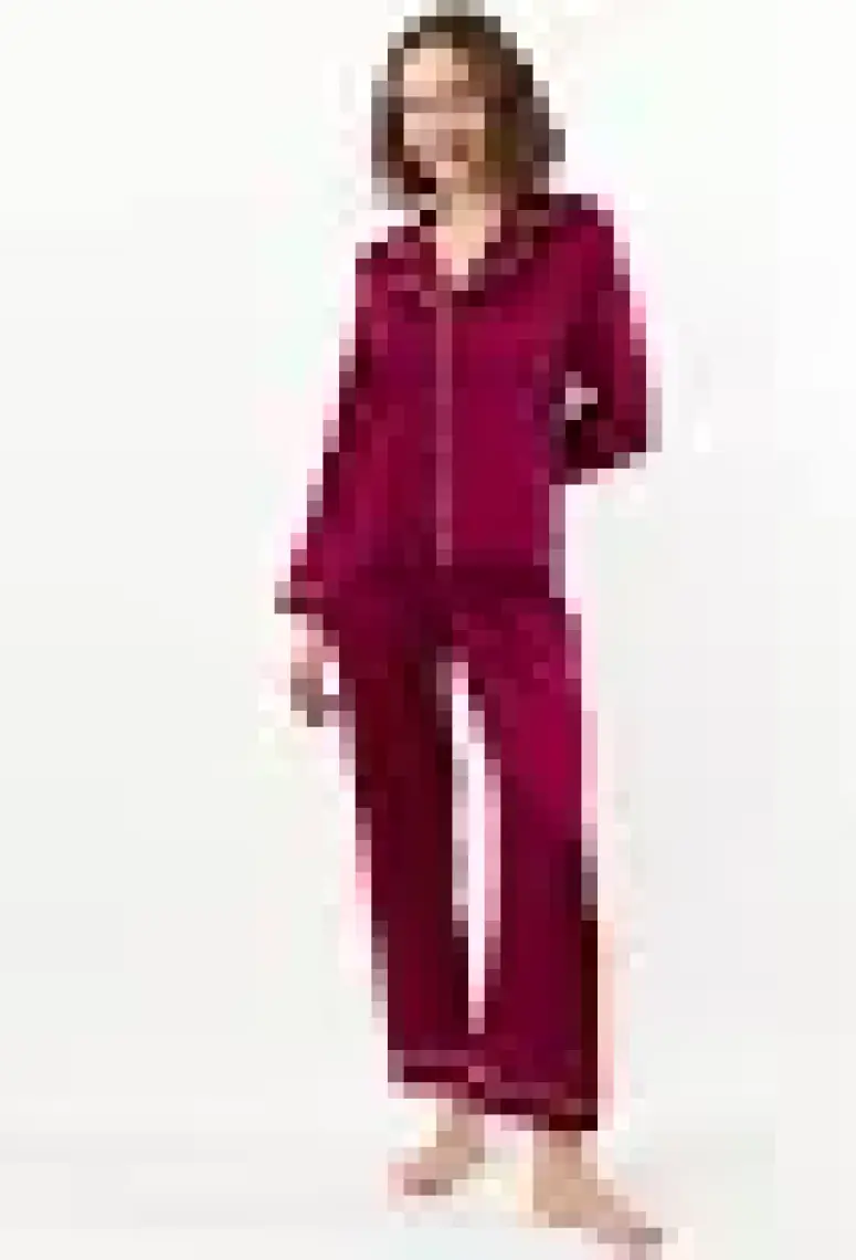 Pierre Cardin 1200 Kadın Saten Pijama Takımı-Lacivert