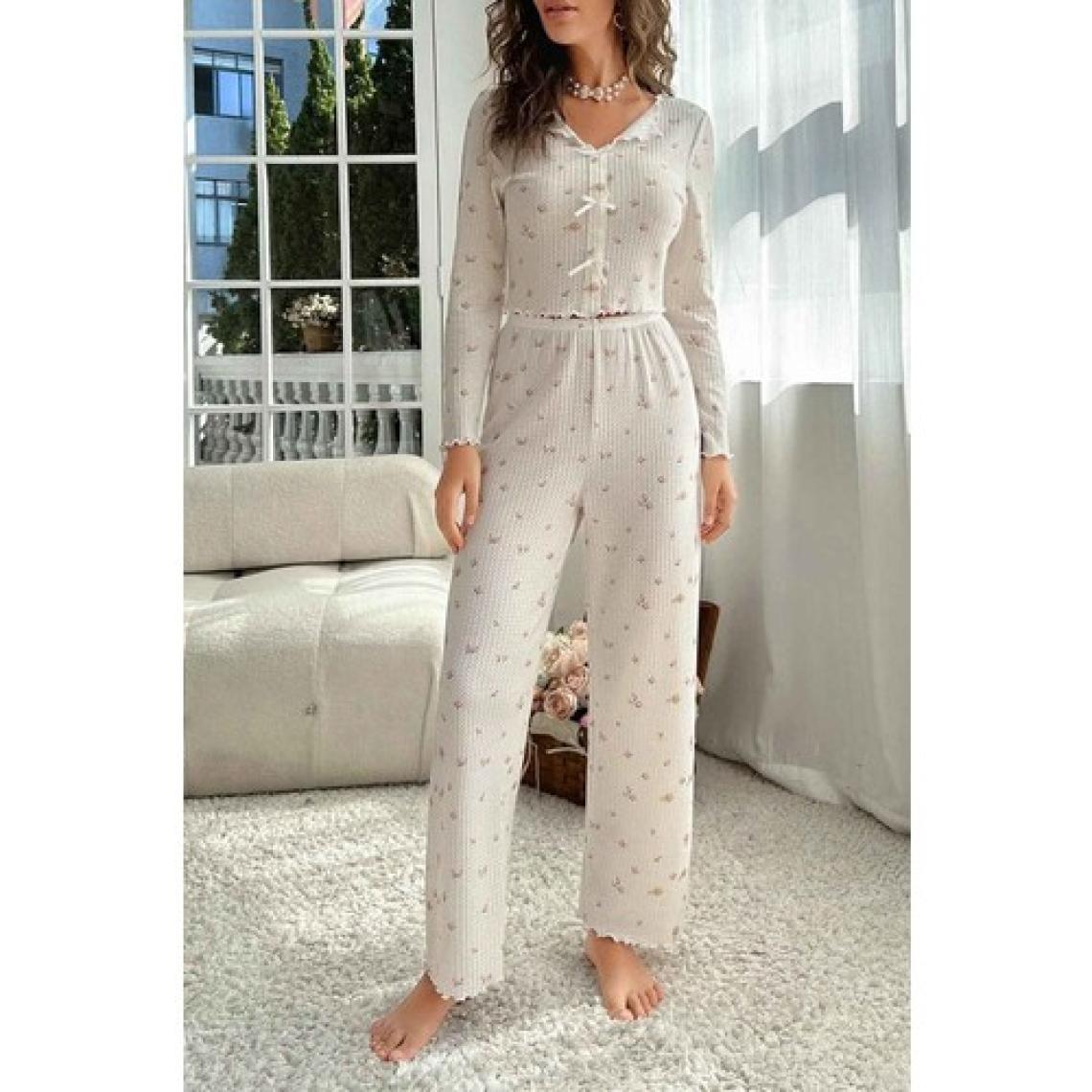 Merry See Özel Örme Kumaş Baskılı Uzun Kollu Pijama Takımı