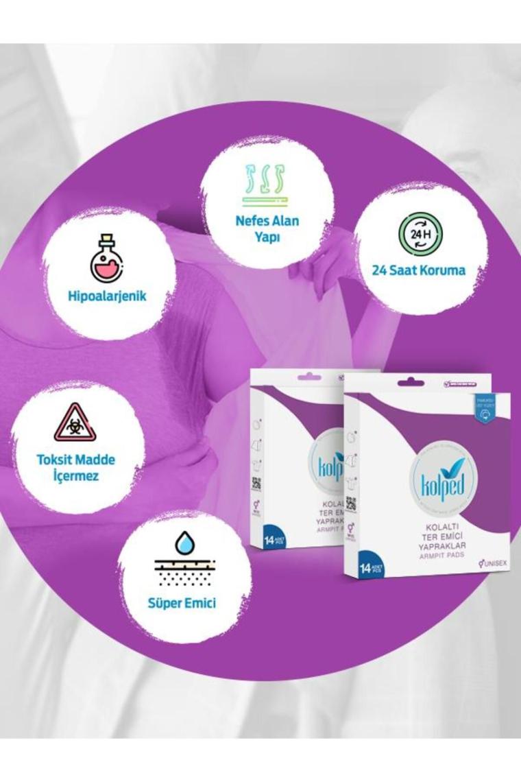 Kolped Koltuk Altı Pedi Ter Emici Yapraklar 112 Adet (2 Paket)