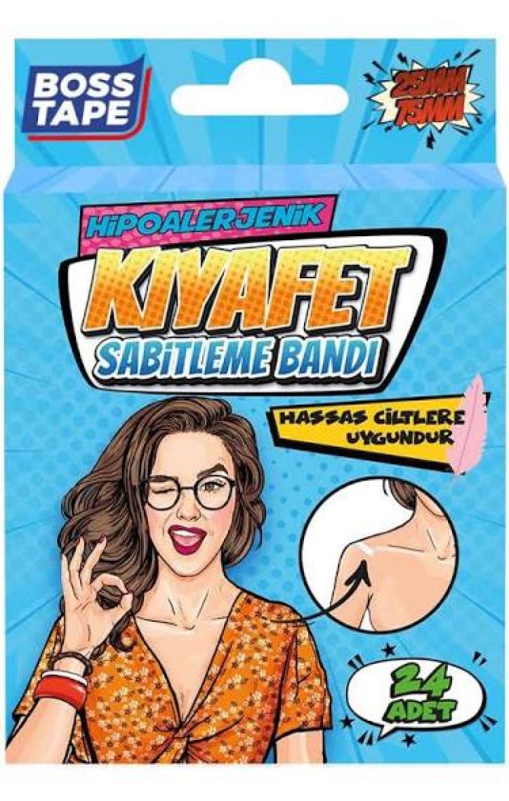 Boss Tape 24'lü Kıyafet Sabitleme Bandı Dekolte Elbise Gelinlik Straplez Sabitleyici