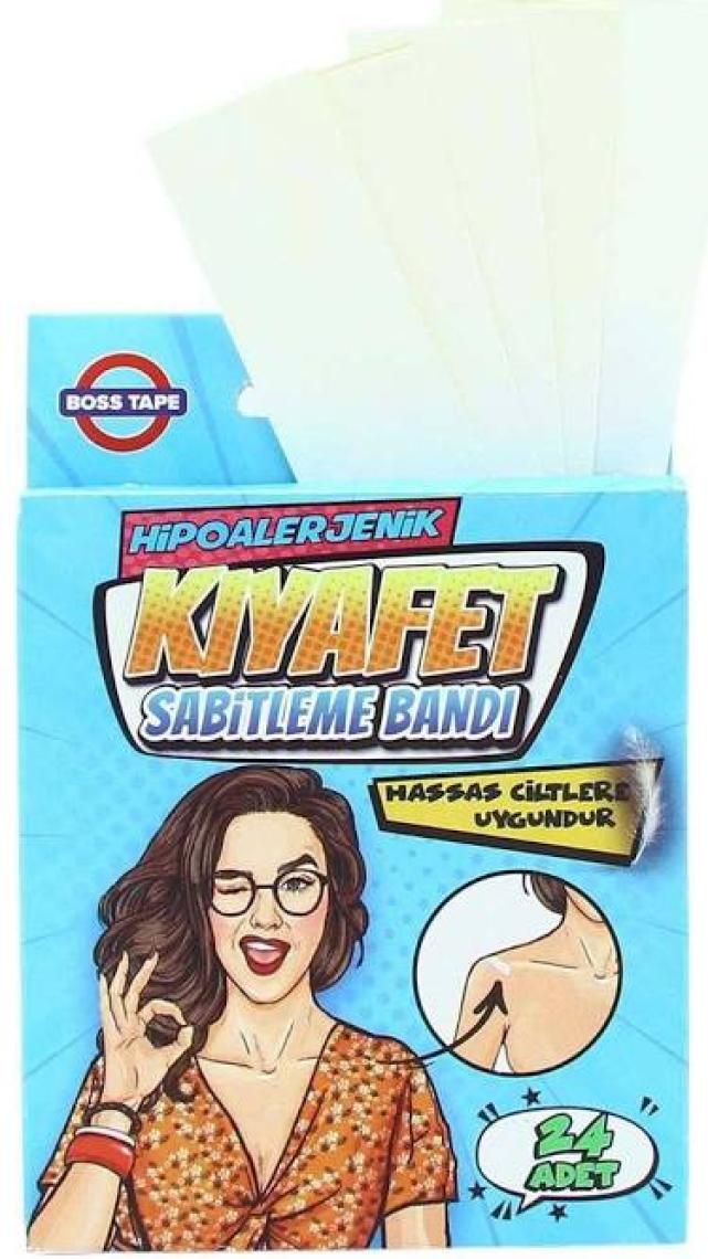 Boss Tape 24'lü Kıyafet Sabitleme Bandı Dekolte Elbise Gelinlik Straplez Sabitleyici