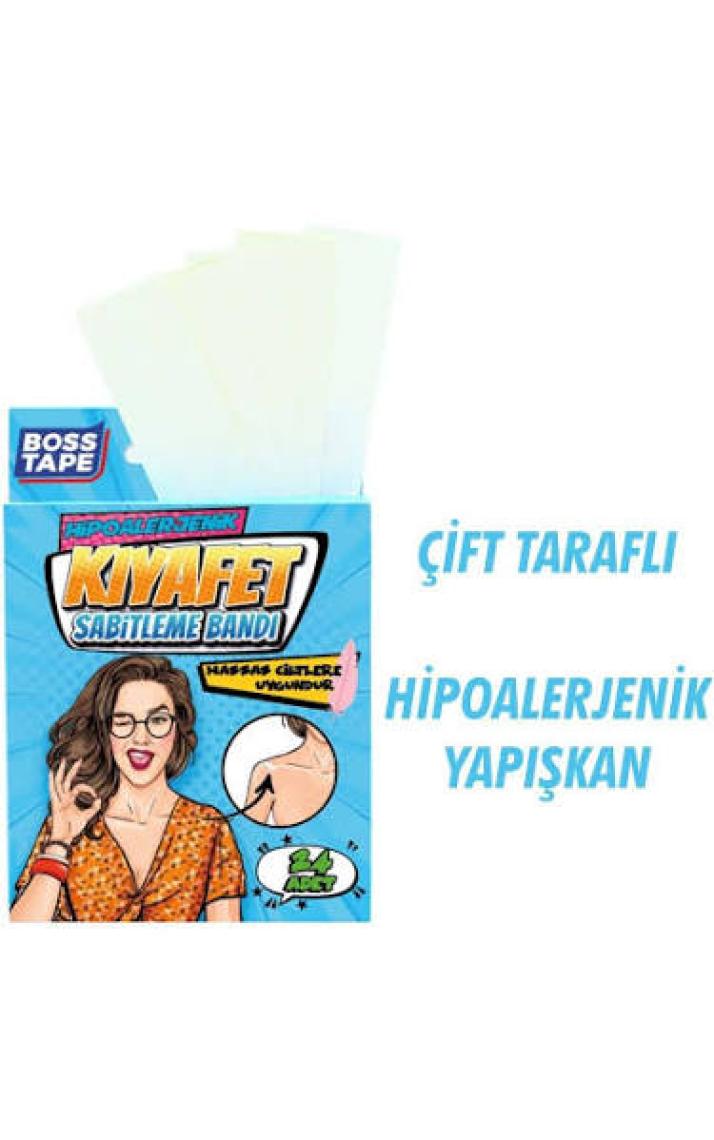 Boss Tape 24'lü Kıyafet Sabitleme Bandı Dekolte Elbise Gelinlik Straplez Sabitleyici