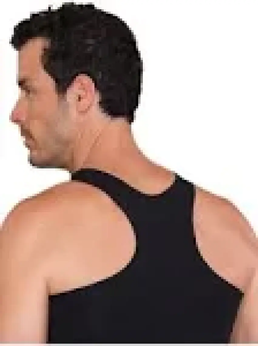 Şahinler Erkek Siyah Geniş Askılı Sporcu Atlet ME029