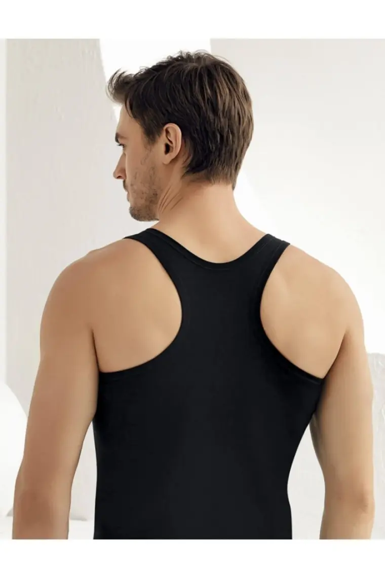 Şahinler Geniş Askılı Sporcu Atlet Siyah ME029