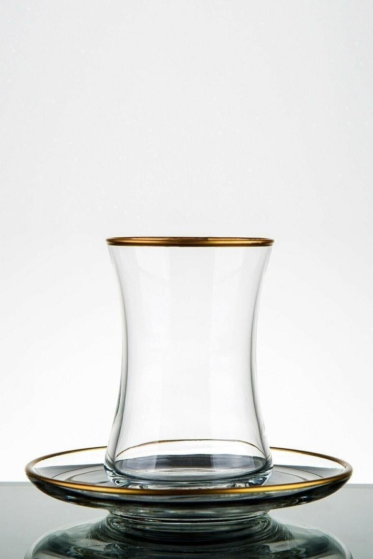 S&k Glass 61 Parça 12 Kişilik Çeyiz Seti Su Takımı (ALTIN YALDİZLİ)