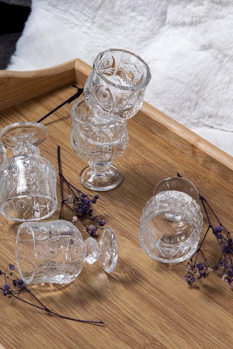 Kristal Kesme 6 Adet Kahve Yanı Su / Likör Bardağı