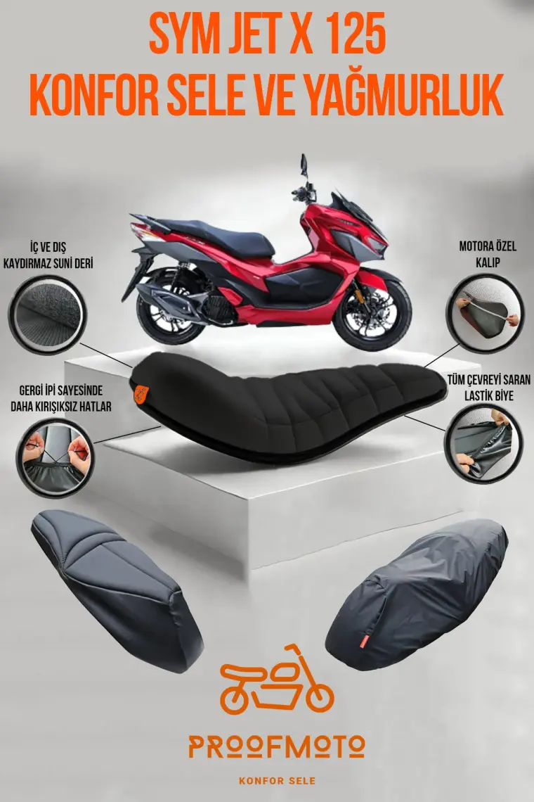 Proofmoto Sym Jet x Konfor Sele ve Yağmurluk Kılıf