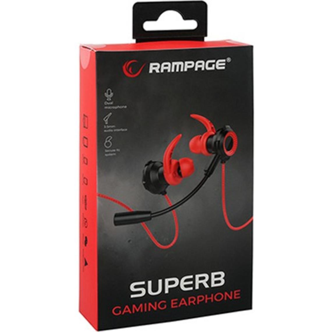 Rampage Superb RM-K21 Kırmızı Mikrofonlu Kulak İçi Kulaklık