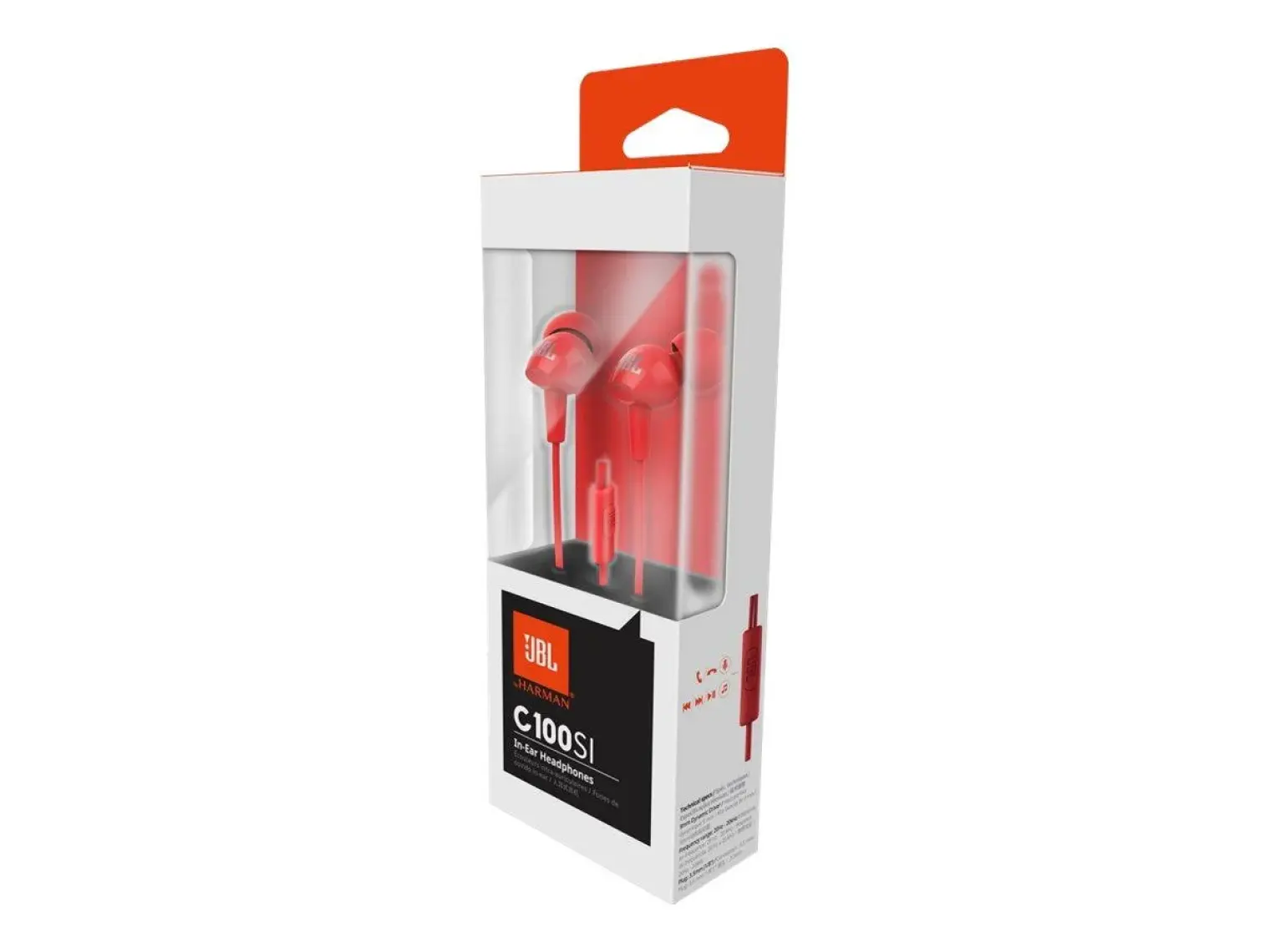 JBL C100SIURED Mikrofonlu Kulakiçi Kulaklık CT IE Kırmızı