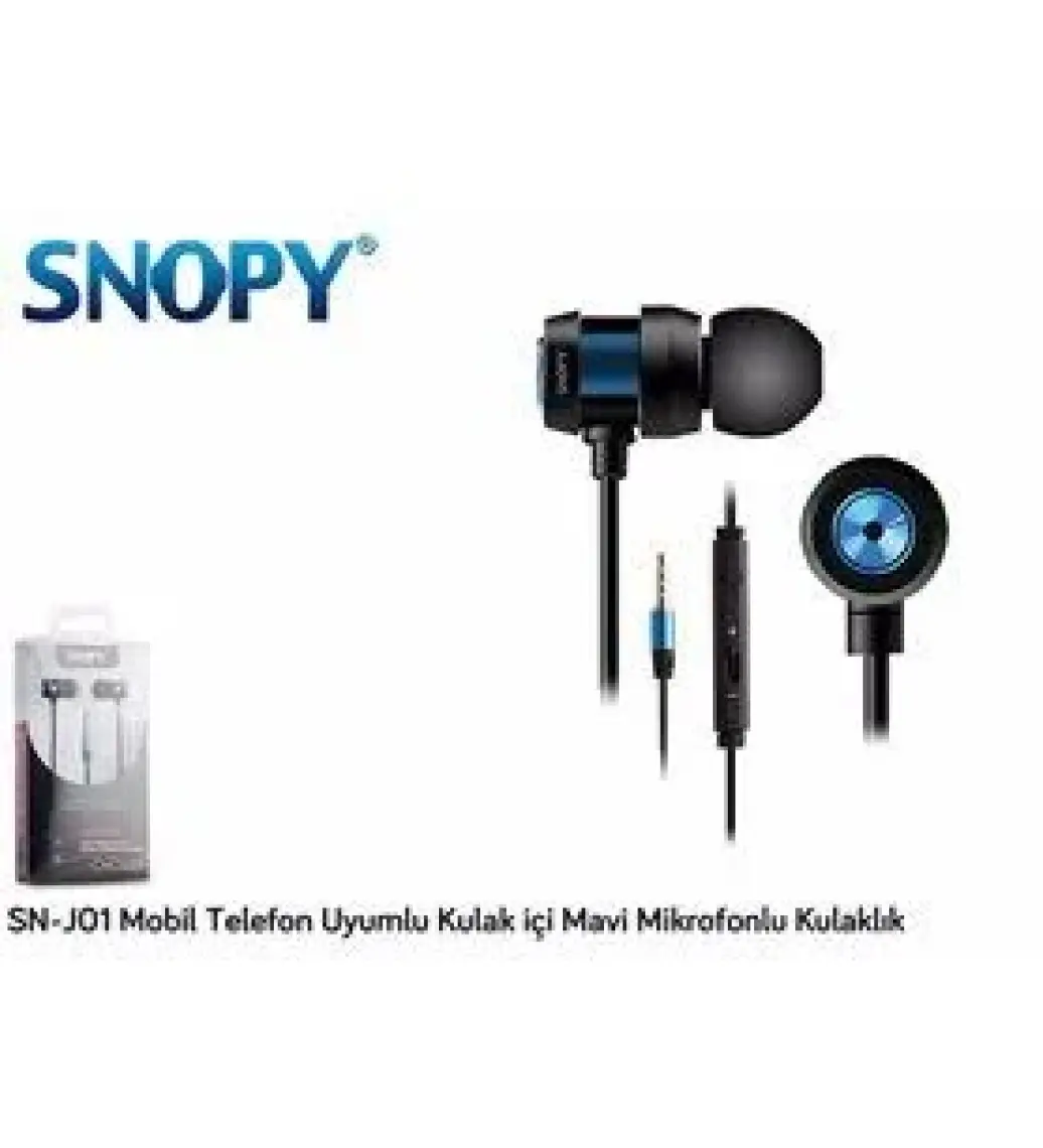 Snopy SN-J01 Mobil Telefon Uyumlu Kulak İçi Beyaz/Gümüş Mikrofonlu Kulaklık
