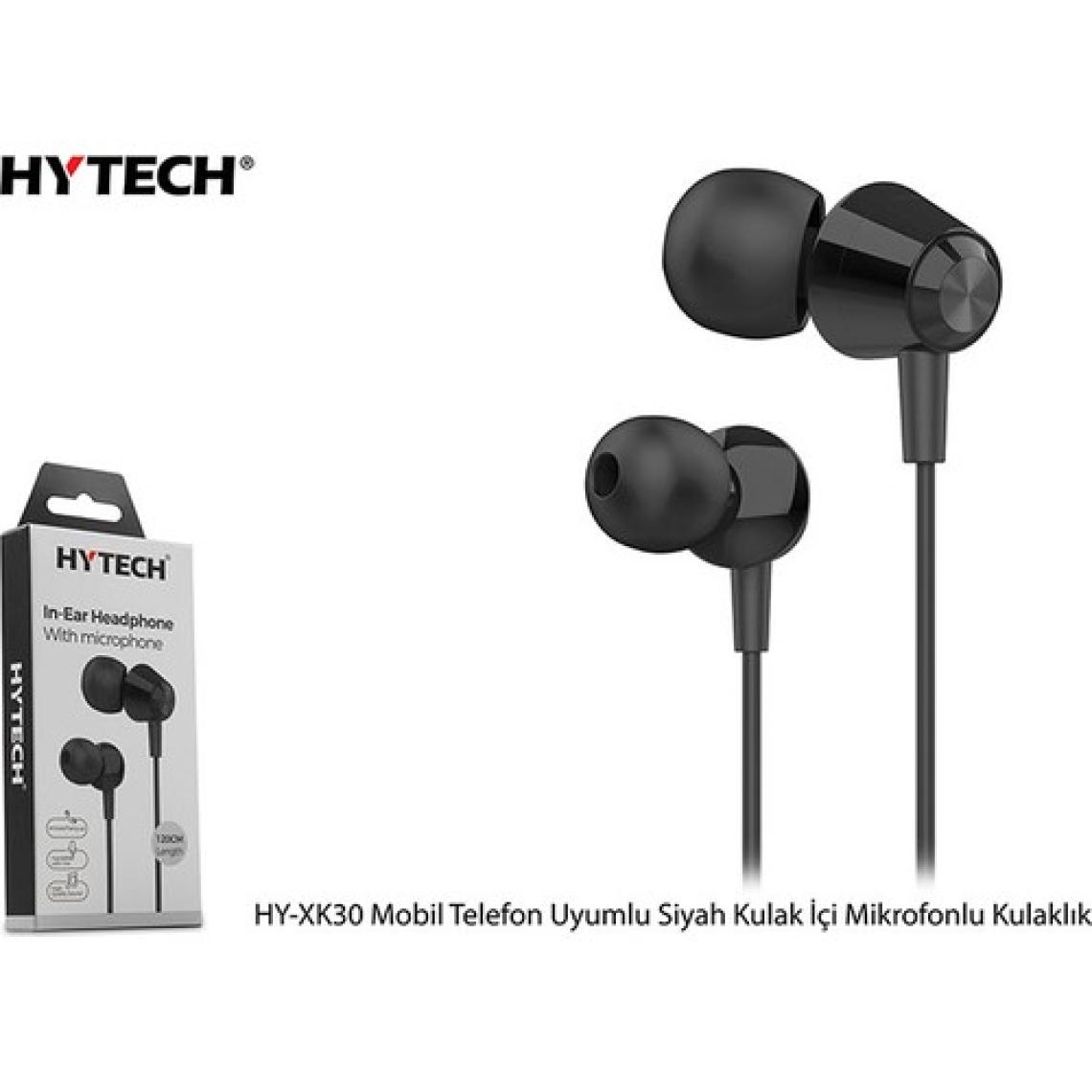 Hytech HY-XK30 Mobil Telefon Uyumlu Kulak İçi Mikrofonlu Siyah Kablolu Kulaklık