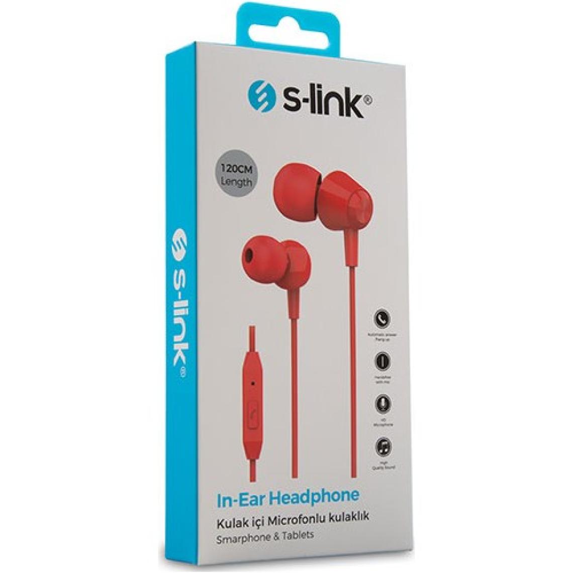 S-link SL-KU160 Kırmızı Mikrofonlu Kulak İçi Kulaklık