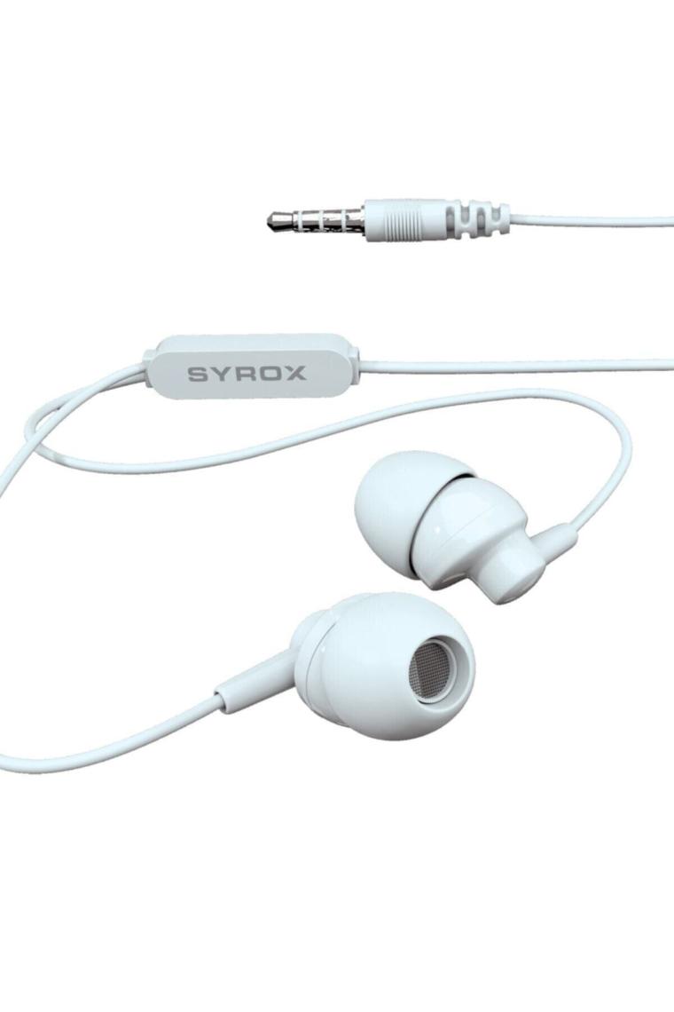 Syrox K13 Beyaz Mikrofonlu Kulak İçi Kulaklık