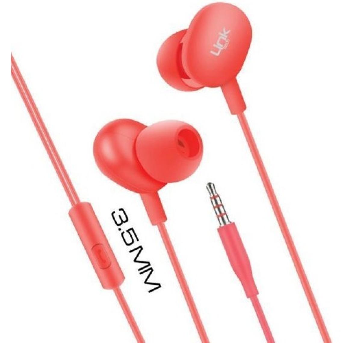 Linktech Spor Kulak Içi Kablolu Mikrofonlu Kulaklık H310 Kırmızı