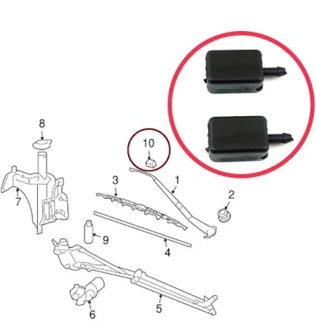 Bross Otomotiv BSP534 Universal Ön 2 Adet Otobüs Silecek Üst Su Fıskiyesı