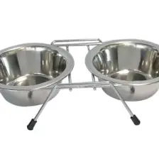 Tommy Tel Ayaklı Ikili Çelik Mama Kabı 10 Oz