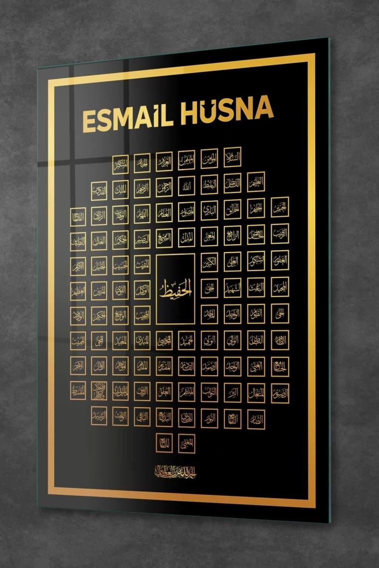 Decovetro Cam Tablo Esmaül Hüsna Dini Islami Tablo 70X100 cm