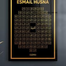 Decovetro Cam Tablo Esmaül Hüsna Dini Islami Tablo 70X100 cm