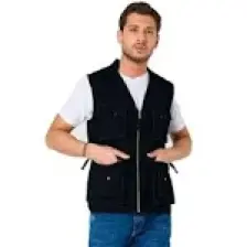 Şensel, Çok Cepli Kot Yelek, Lacivert -118E2145- Dört Mevsim