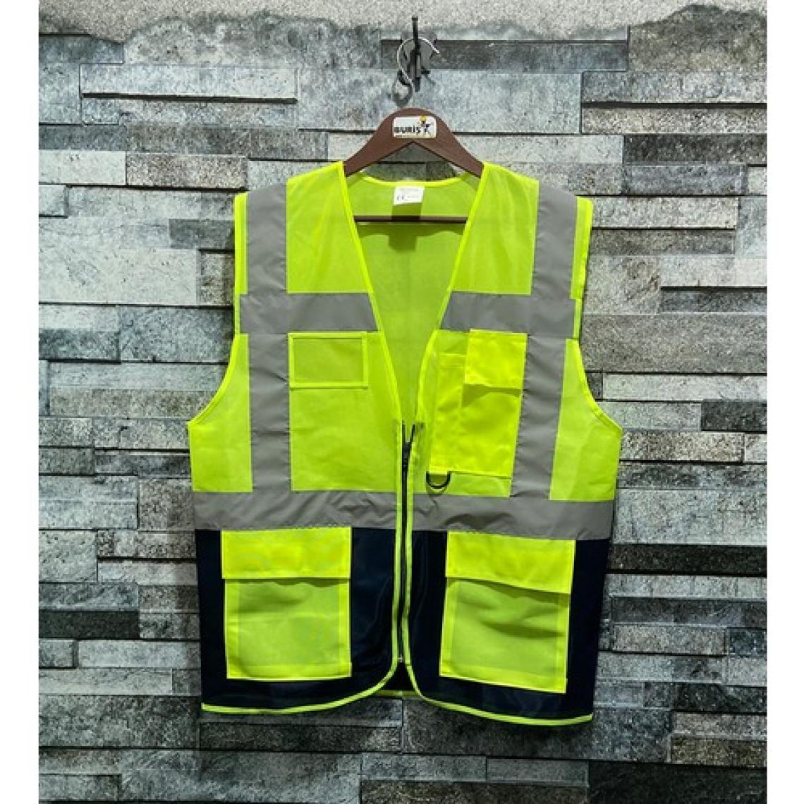 Vento Mühendis Tipi Reflektörlü Çift Renk Ikaz Yeleği (Sarı-Lacivert)