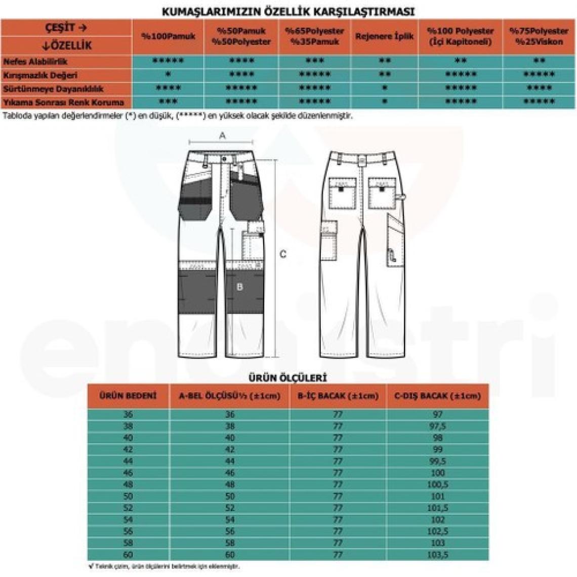 Şensel, Çok Cepli İş Pantolonu, Gri-Siyah -54E2850-