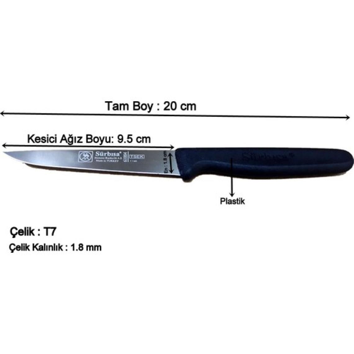 Sürbısa Sürmene 061004 Sebze Bıçağı 9.5 Cm 11 Renk Seçenekli