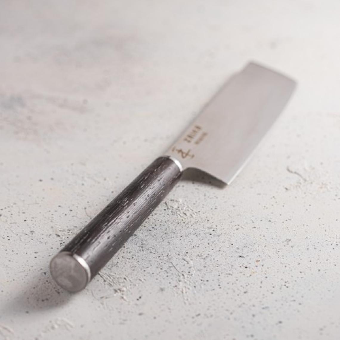 Zaika Japon Tasarım Nakiri Sebze Doğrama Bıçağı - 16cm Paslanmaz Çelik