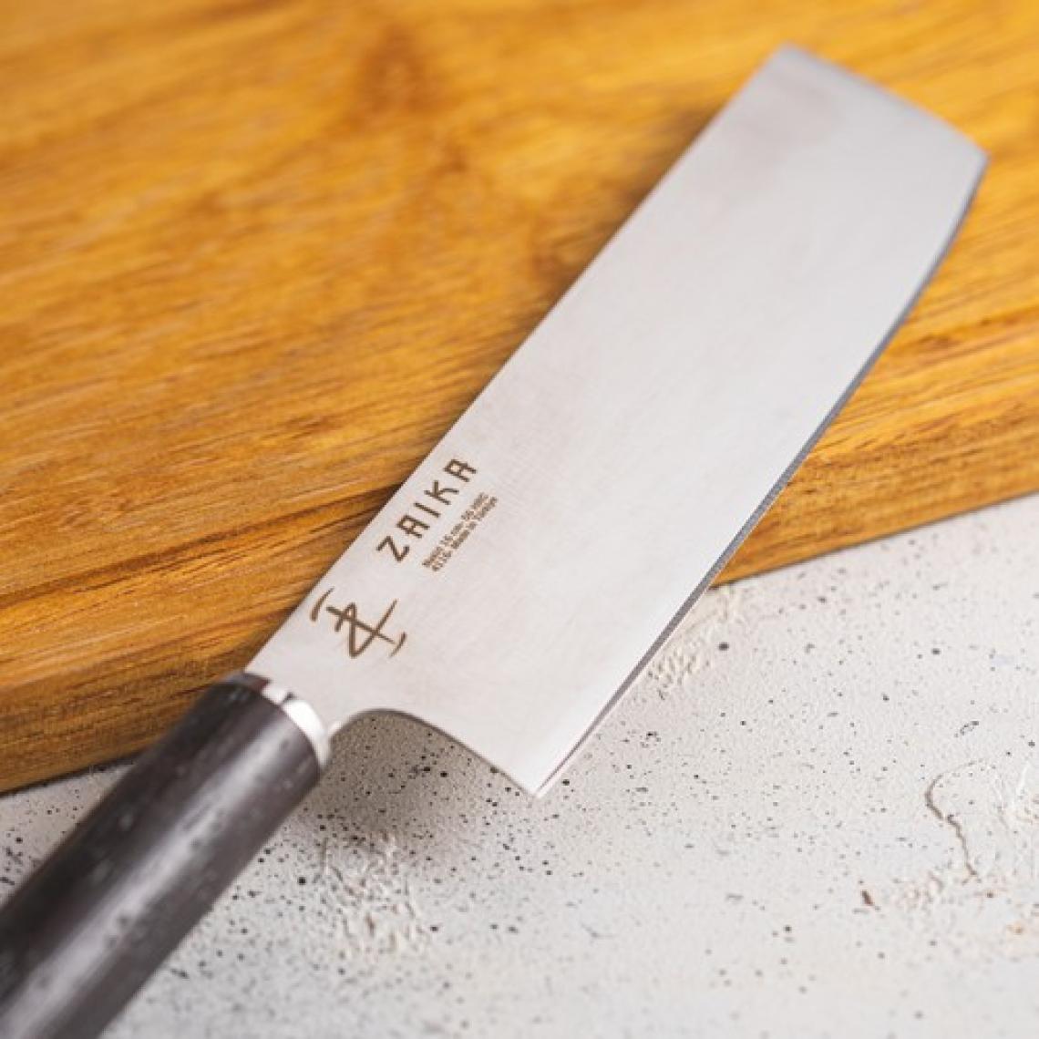 Zaika Japon Tasarım Nakiri Sebze Doğrama Bıçağı - 16cm Paslanmaz Çelik