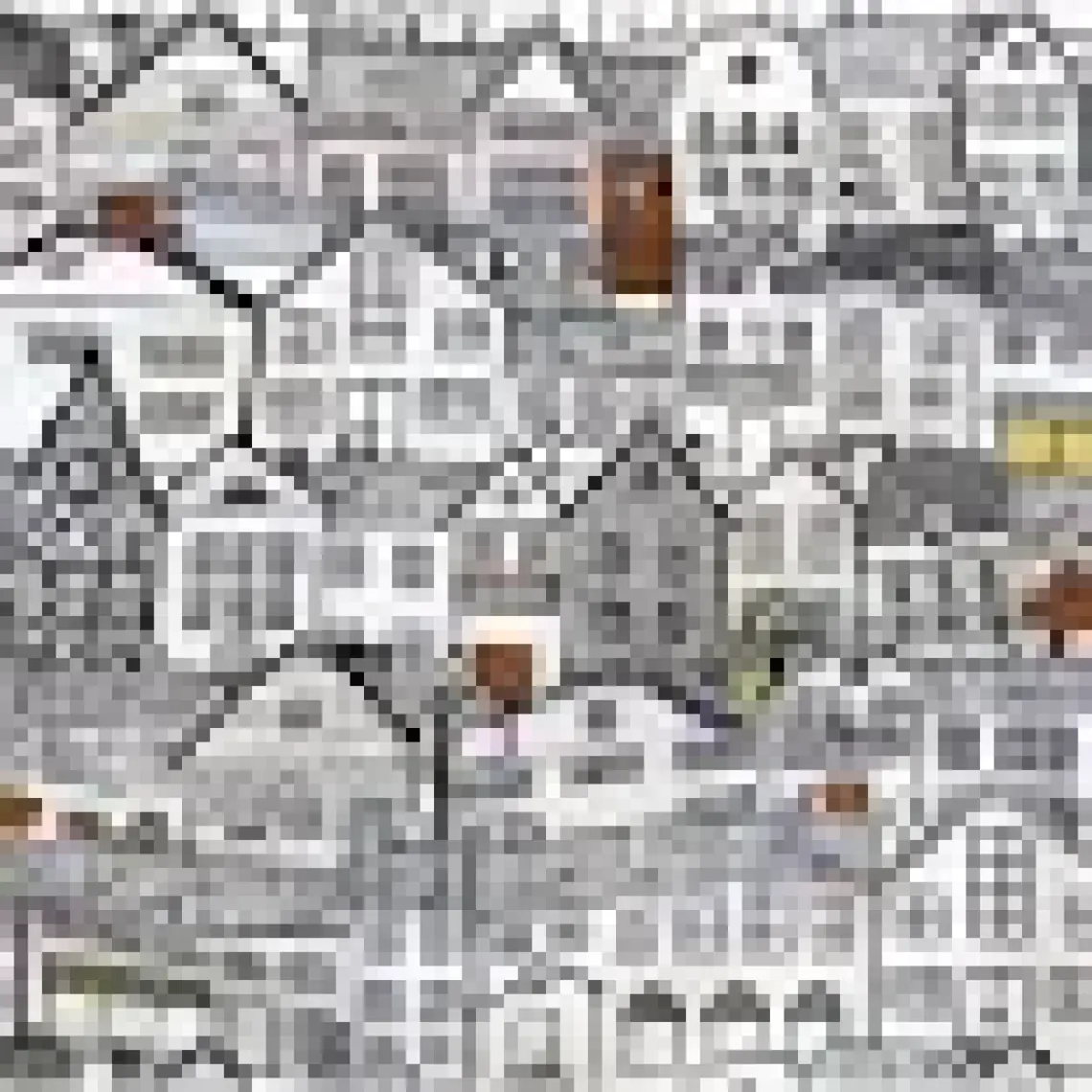 Suzani Şehir Desenli Dijital Baskılı Kumaş KMS-0869