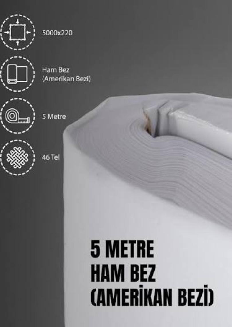 %100 Pamuk 46 Tel Amerikan Bezi Ham Bez Punch Kumaş - Beyaz 500x2