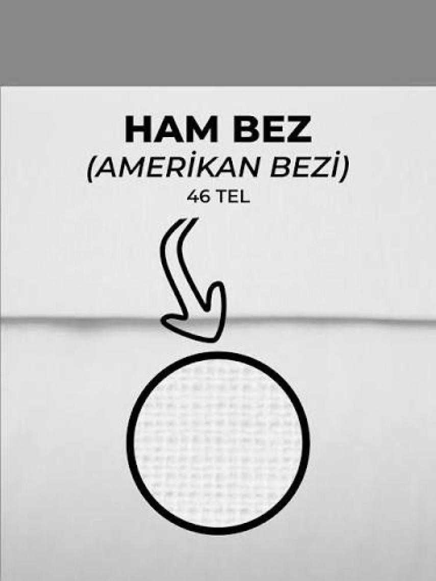 %100 Pamuk 46 Tel Amerikan Bezi Ham Bez Punch Kumaş - Beyaz 500x2